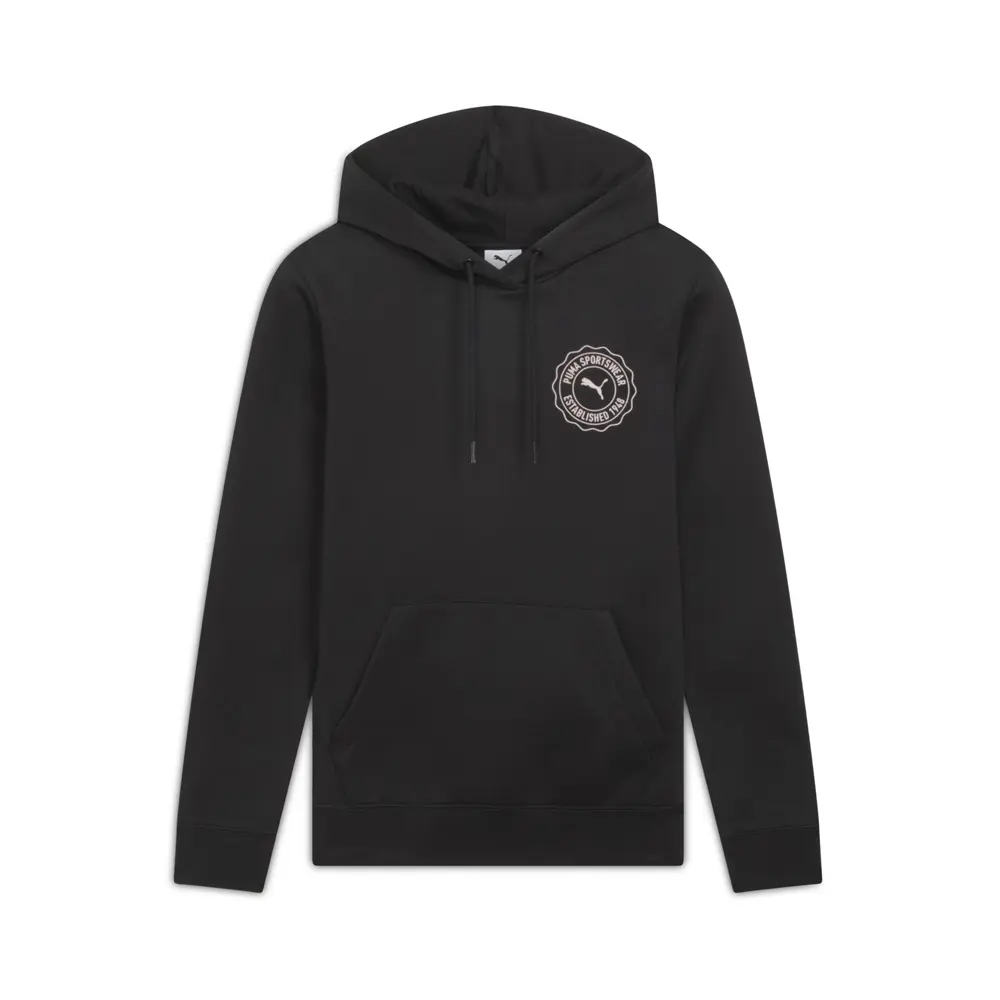PUMA Womens Graphics Emblem Hoodie Casual Outerwear Casual - Black