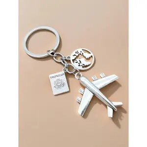 Airplane Shaped Travel Keychain Durable Alloy for Aviation Enthusiasts Lightweight Portable Novelty Gift Stylish Keychain