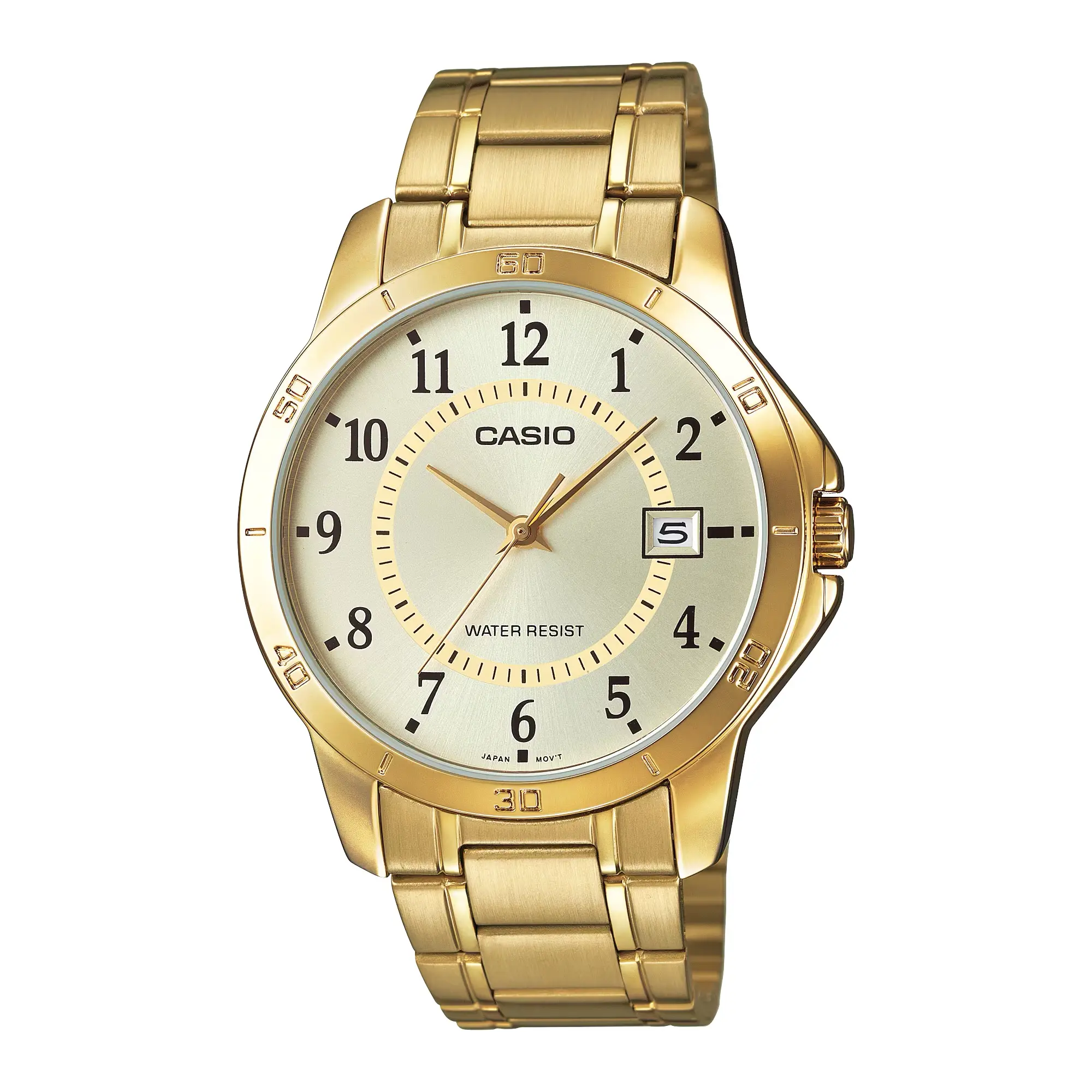 Casio Men’s Gold Analog Watch with Champagne Dial – MTP-V004G-9B
