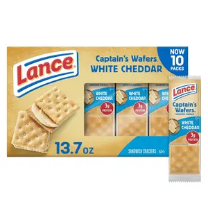 Lance Sandwich Crackers, Captain's Wafers Peanut Butter and Honey, 10 Packs, 6 Sandwiches Each
