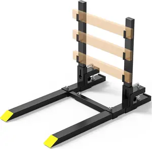 OEDRO 60" 4000 lbs Heavy Duty Pallet Forks with Adjustable Stabilizer Bar with Anti-roll Bar for Tractor Bucket Loader Skid Steer