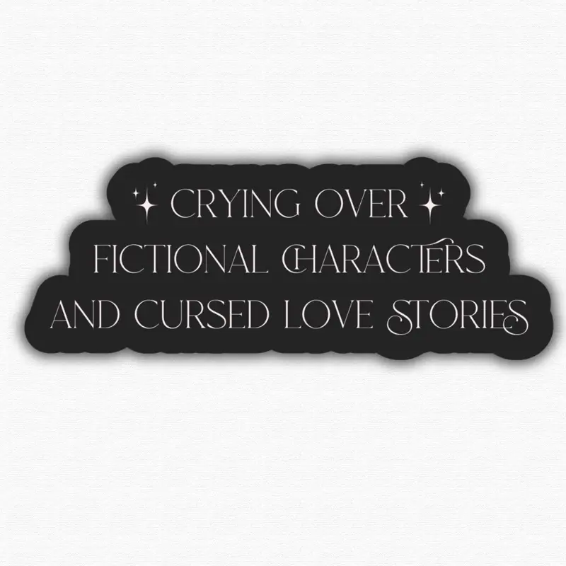 Handcrafted Emotional Bookish Vinyl Sticker - 2.5-3 Inches, For Bookworms & Kindles, Crying Over Fictional Characters & Cursed Love Stories, Waterproof Decorative Decal