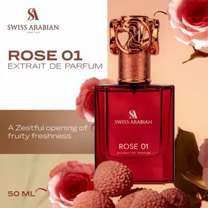 Swiss Arabian ROSE 01 Extrait De Parfum For Unisex 50ML Floral Fantasy with Bergamot Pink Pepper & Lychee Notes