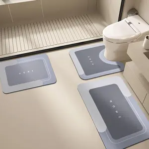 Bathroom Mat, 3 Counts/set Non-slip Bathroom Mat, Water Absorbent Bathroom Rug, Household Floor Mat for Bathroom, Kitchen, Laundry Room, Bathroom Drying Doormat