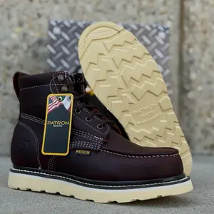 650 Burgandy Full Grain Leather Moc Toe With Rubber Sole Comfortable Insert Boot Footwear