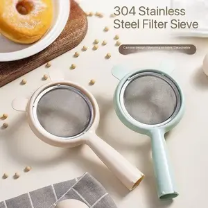 304 Stainless Steel Filter Sieve Baby Food Strainer, Home Kitchen Pastry Filter Baking Tool Flour Sifter, Household Cooking Utensil