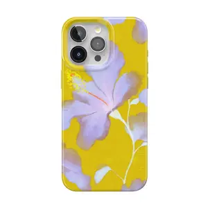 Casely iPhone 15 Pro Case | Sunwashed Painted Floral | Hibiscus Haze | Compatible with MagSafe | Classic Ultra Thin Design