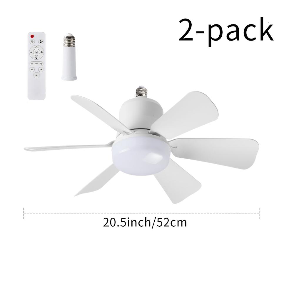 3-in-1 Socket Fan Light with Remote - Easy Install Ceiling Fan with Dimmable LED for Bedroom, Kitchen & Garage | No Wiring Needed
