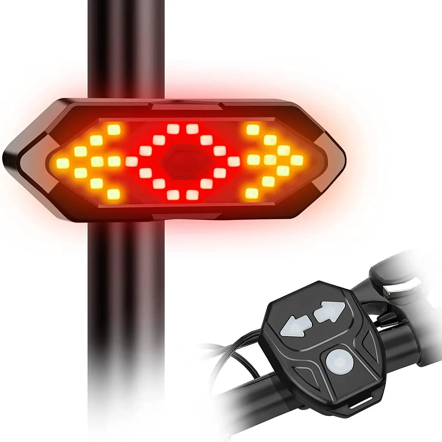 Outdoor Rechargeable Bicycle Tail Turning Signal Light, Bicycle Rear Light, Bicycle Safety Warning Light, Cycling Accessories