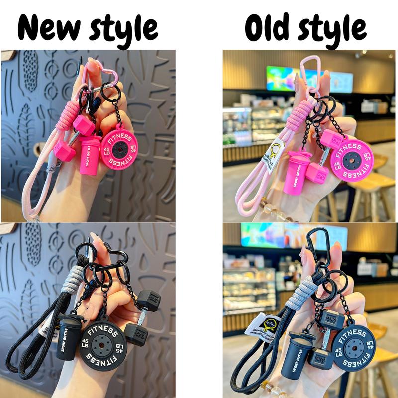 Fitness Keychain Set, MSilicone Dumbbell Kettlebell Weight Plate Keychains, Cute Keychain Gym Accessories for Men Women keychain  gift high quality fashion jewelry jew lery