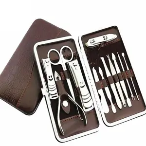 12PCS Silver Carbon Stainless Steel Nail Care Kit, Lightweight Compact Manicure & Pedicure Set with Clippers, Cuticle Grooming Tools, File and Cleaner in Storage Case