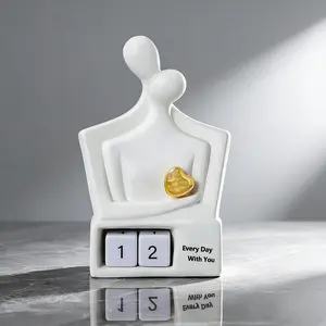 Ceramic Heart Valentine's Day Keepsake - Wedding Anniversary Home Ornament for Couples