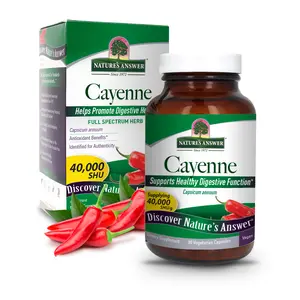 Nature's Answer Cayenne Pepper Powder Capsule Supplement, 90-Capsules | Natural Metabolism Booster | Promotes Cardiovascular Health | Supports Digestion & Circulation | Single Count