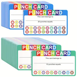 Punch Cards for Classroom, 240 Pack Behavior Reward Punch Cards, Incentive Punch Card, Business, Teachers, 2 Styles