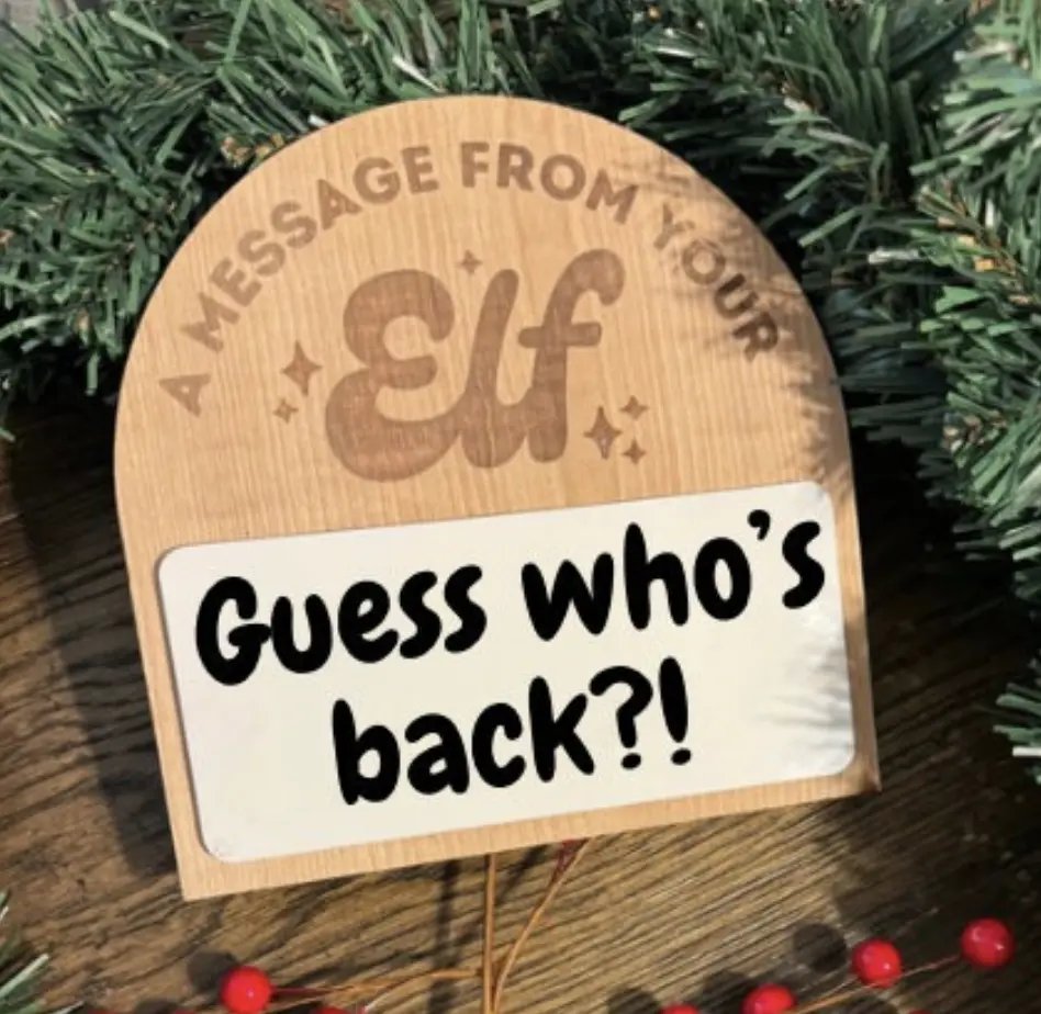 Elf message board Customizable Elf Message Board Wood and Acrylic Elf Holiday Decor