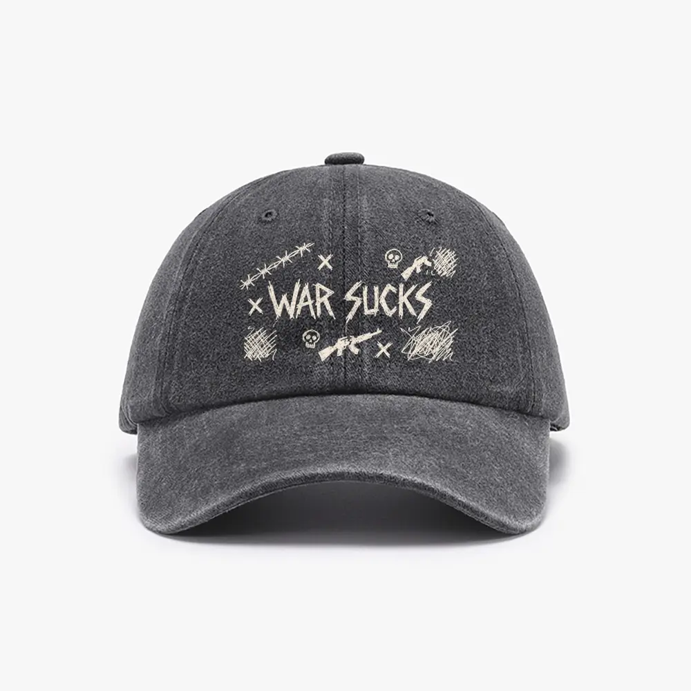 Anti War Unisex Street Baseball Cap 80s 90s Pattern Hat Men Gift Snapback Fitted Vintage Denim Fabric Iconic Logo Heat Transfer Print Green Dragon Ball Detail