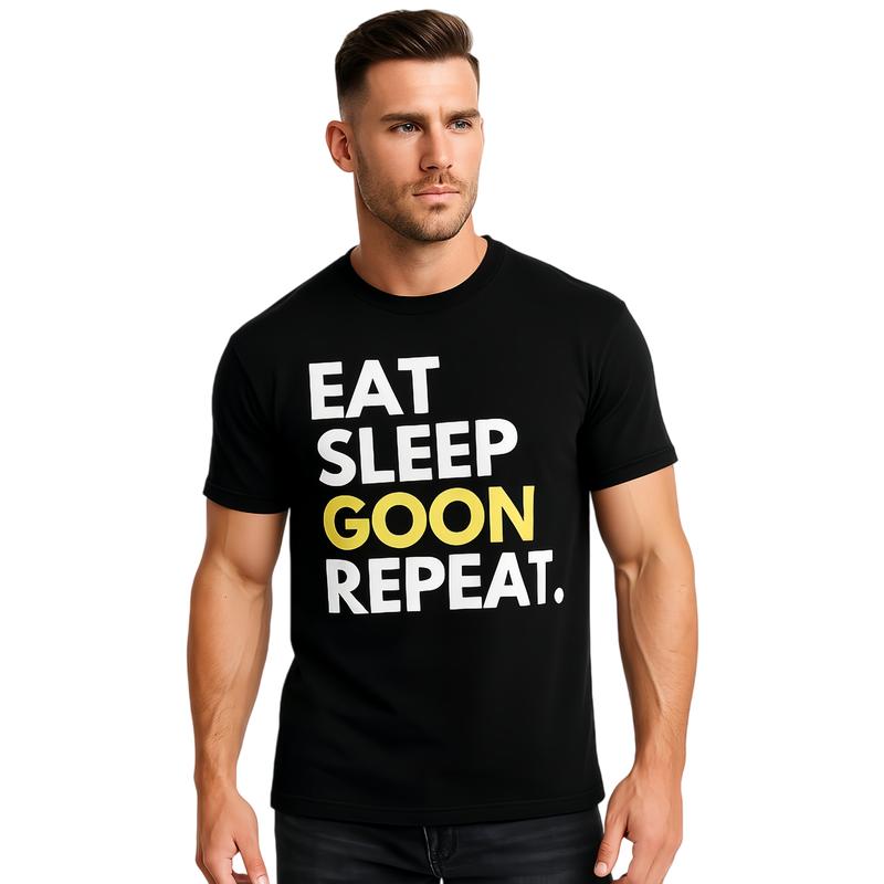 Gooner Funny Gooning Meme Eat Sleep Goon Repeat T-Shirt Made in USA ...