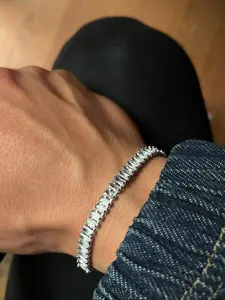 Business Style Synthetic Zircon Decor Bracelet, Fashionable Adjustable Bracelet for Men, Trendy All-match & Exquisite Jewelry for Birthday Gift