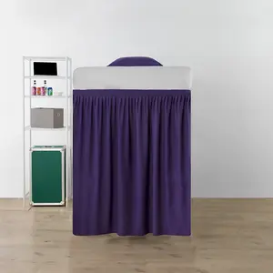 Extended Dorm Sized Bed Skirt Panel with Ties - Purple Reign