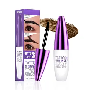 Waterproof Peel Off Eyebrow Gel - Tattoo Brow Tint,Transfer-Proof & Sweatproof,3D Flawless Brows,Lasts 3 Days,Mild Formula Safe for Sensitive Skin,0.35oz