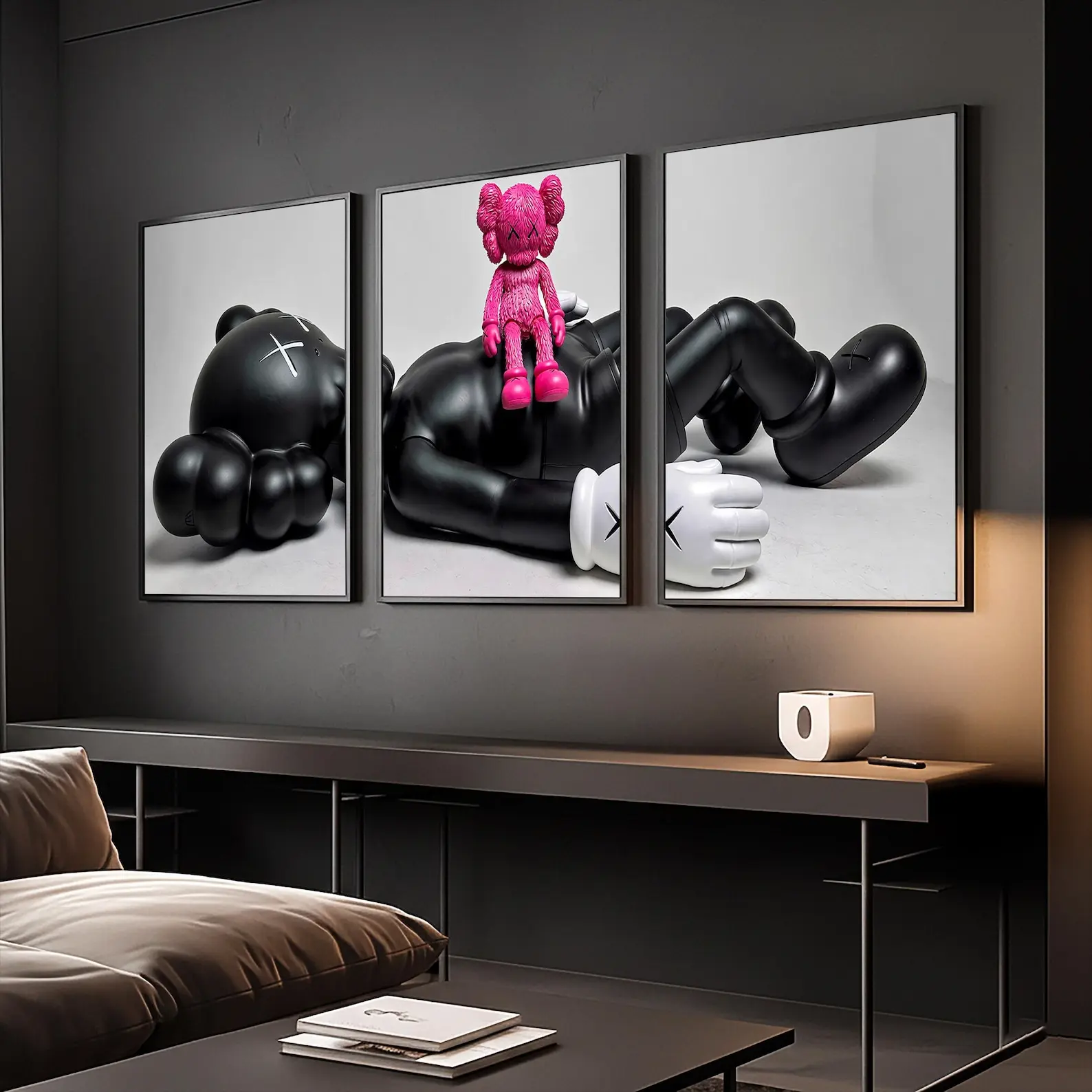 Set of 3 KAWS Wall Art Poster Print Unframed,  HYPEBEAST Decor, Kaws Poster, Kaws Decor, Kaws Figure, Hypebeast Toys,Home decore
