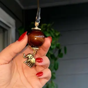 River - Wooden | Elephant Charm | Multi-Use Clip | Keychain | Card Holder | Jewelry Helper