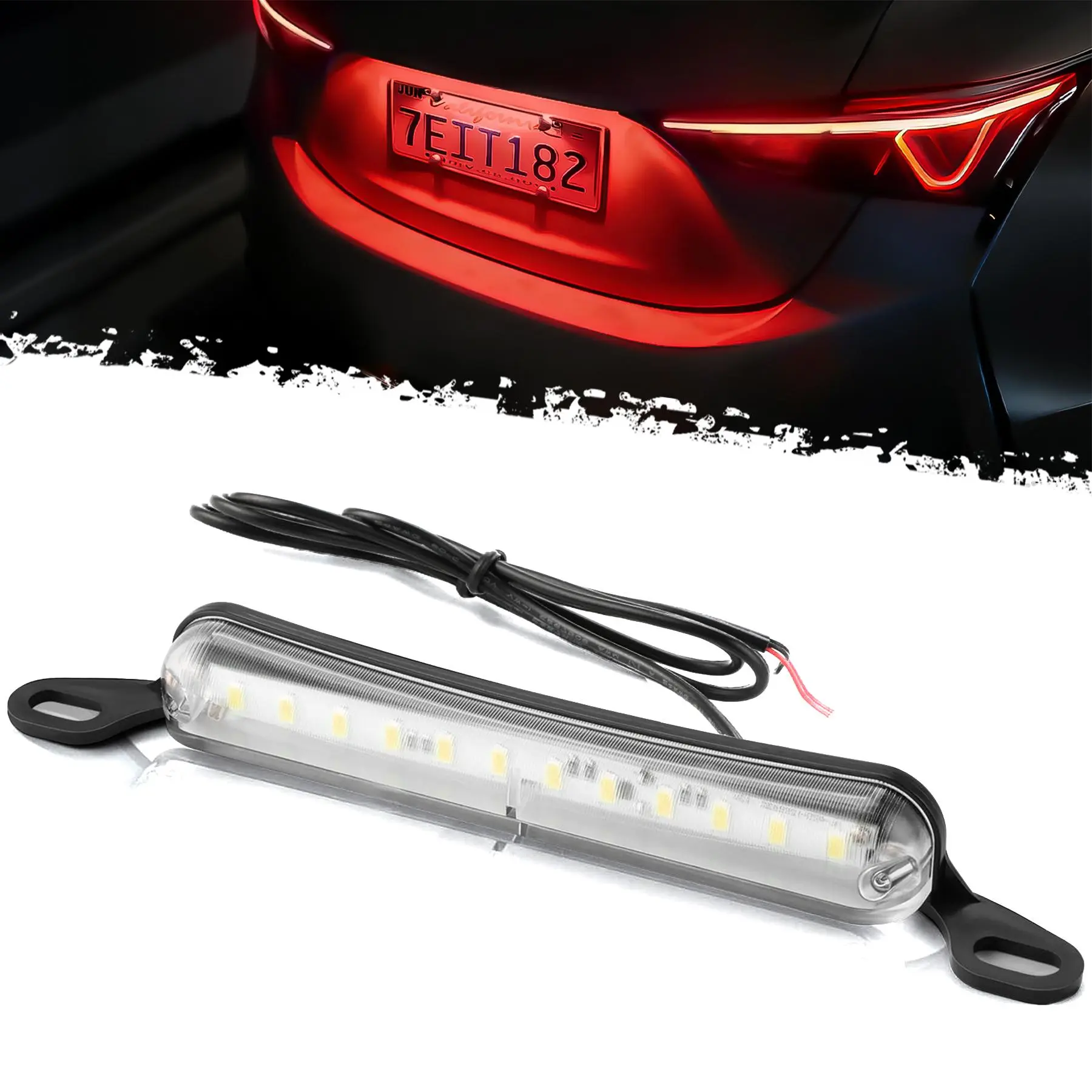 DIBMS 6000K Xenon White LED License Plate Light Assembly with High Brightness LED Chips, Easy Install Illumination for Trailer/UTV