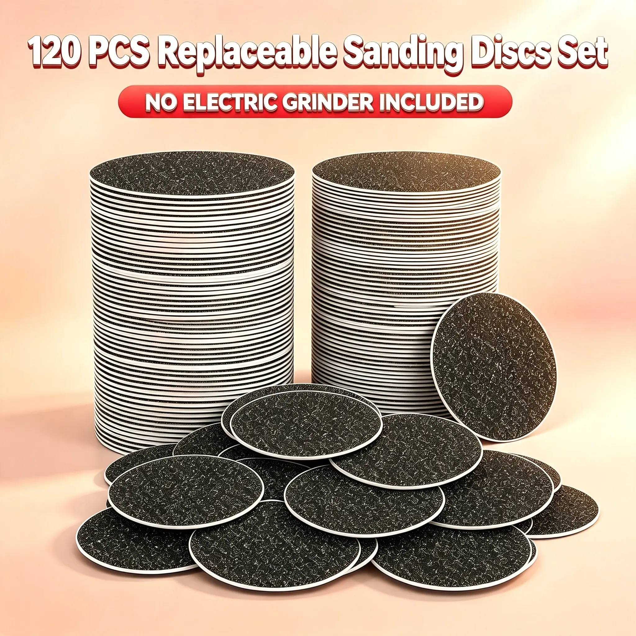 120pcs Replacement Sandpaper Discs   Electric Foot File   - Reusable Sandpaper for Callus Remover, Professional Use, Callus Remover Feet, Pedicure