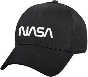 Black - NASA Worm Logo Baseball Cap Official US Space Logo Hat