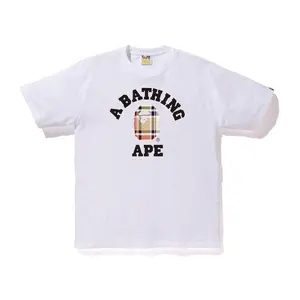 BAPE Check College Tee White/Beige