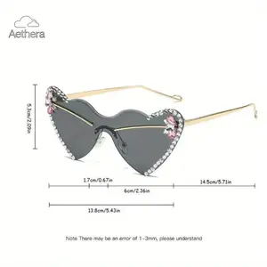 Aethera 2026 New Unisex Heart-Shaped Glasses Pink-Tinted UV400 Sparkling Lightweight for Outdoor Photography Black Friday Deal