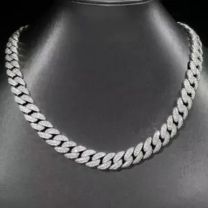 M2-9032 Hustle & Shine Premium Iced Cuban Chain for Rappers & Trendsetters Iced Out Miami Cuban Link Necklace Full Sparkle Statement Chain Complimentary shipping
