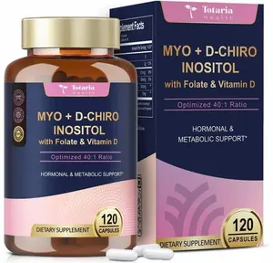 Myo-Inositol & D-Chiro Inositol Supplement Capules 3075mg, Plus Multivitamin Vitamin D3, Folate, Ideal 40:1 Ratio - Hormonal Balance for Women & Ovarian Support | Vegan, Non GMO - 120 Caps