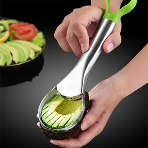Stainless Steel Avocado Slicer, Fruit Peeler Tool, Vegetable Fruit Cutter, Kitchen Fruit Tools, Easy Avocado Slicing, Convenient Kitchen Gadget