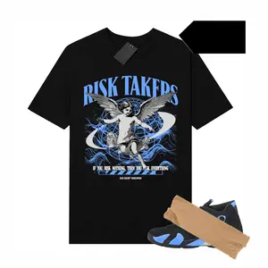 AJ14 Black & Uni Blue Match Shirt, Risktakers Graphic Tee, 90s HipHop Tee, Gift For Women and Men, Unisex T-Shirt, Cozy Gift
