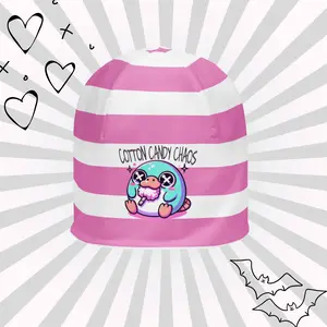 DreamSage Cotton Candy Chaos Striped Beanie - 95% Polyester 5% Spandex Double-layered Regular Fit OEKO-TEX 100 Certified Ethically Sourced