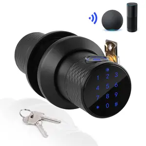FITNATE Keyless Smart Fingerprint Lock Bluetooth Digital Code Door Deadbolt Lock with Keypad,Work with Echo, Security Guard for Home, Hotel, Office
