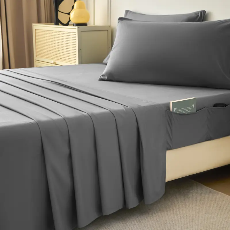 Pocket Sheet Set Ultra Soft 100% Polyester Includes 1 Flat Sheet 1 Fitted Sheet 2 Pillowcases Upgrade Your Bedroom Experience HomeGoods BeddingSet TikTokMadeMeBuyIt Polyester PocketSheet BedroomMakeover Bedsheet Bed Skirt Set