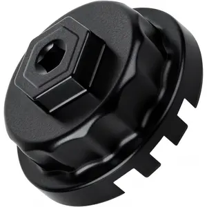 Professional 64mm 14 Flute Oil Filter Wrench for Toyota, Heavy Duty Cap Style Oil Filter Removal Tool Socket for Lexus, Camry, 4 Runner, RAV4, Tundra, Taco