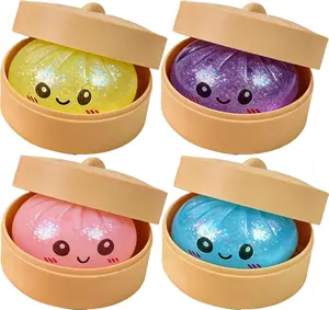 Glitter Dumpling, Glitter Dumpling Squishy Box, Dumplings Squishy, Dumplings Squishys - Soft Squeeze Decompression Dough (4PCS)