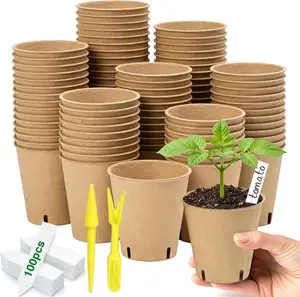 Biodegradable Peat Pots for Seed Starting, 3.15 Inch Nursery Pots with Drainage Holes (70 Pack)