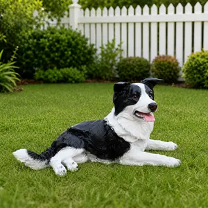 16.93" L x8.27" W x 8.27" H Outdoor Garden Border Collie Dog Statue Greeter Garden Decor – Cute Puppy Sculpture for Yard Porch New Year Gift