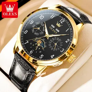 Genuine large digital scale dial classic luminous waterproof fully automatic mechanical watch OLEVS brand new business luxury multi-function men's watch 6698
