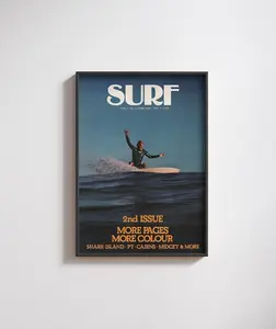 SURF Magazine Cover Vintage Surf Poster | Surf Room Aesthetic Ripcurl | Poster Unframe | Wall Art