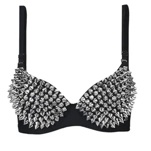 New Sexy Women’s Lingerie Brassieres – Steampunk Studded Wireless Fashion Bra for Parties & Clubs