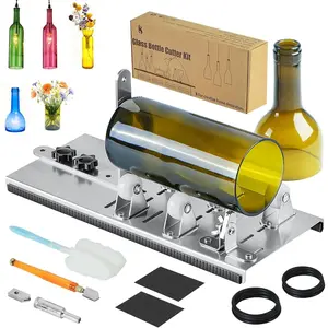 Glass Bottle , Upgrade Bottle  & Glass  Kit for Bottles,  Glass Bottle  Tool to Cut Bottles     Champagne (Only for Round Bottles)