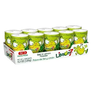 Limon7 Lemon & Salt Powder Tray (10 Count) - Tangy and Delicious Salt and Lemon Flavored Powder Mexican Candy Snack Fruit Natural Bonbon, Dulces Mexicanos