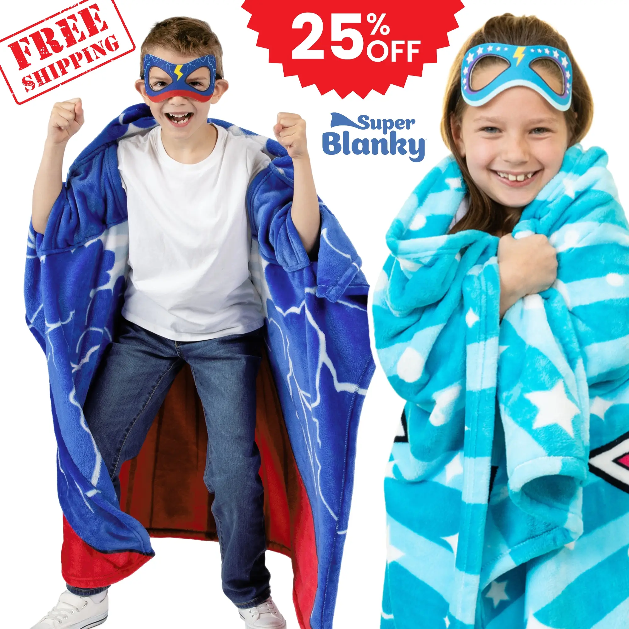Super Blanky Wearable Blanket for Kids – Cozy Soft Blankets for Girls & Boys with Superhero, Fairy & Dinosaur Designs, Machine Washable, Gifts For Kid