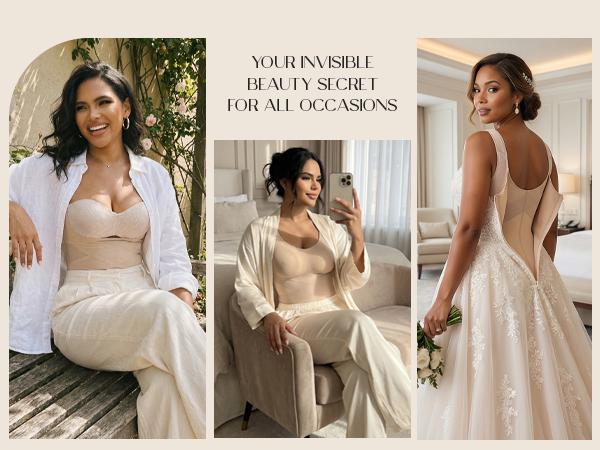 SHAPSHE Tummy Control Shapewear Bodysuit for Women Faja Body Shaper Butt Lifter Panty Girdles