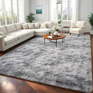 1 piece Super Soft Plush Tie-Dye Khaki Plush Rug - Thick, lint-free and durable polyester living room, bedroom and entryway rug - Easy care, portable, perfect for sofas, coffee tables and home decor - Available in multiple sizes